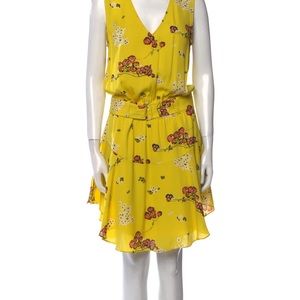 A.L.C. Silk floral A-Line Dress with belt